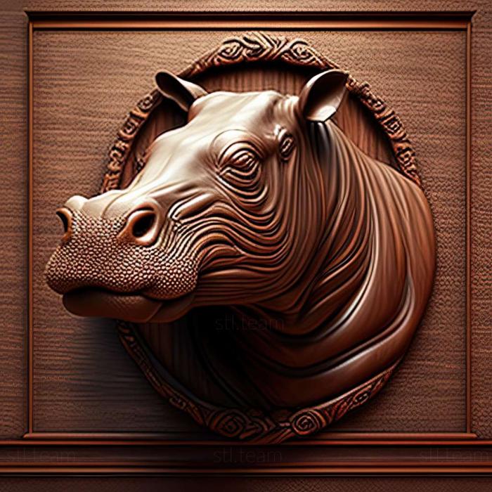 3D model Allenton Hippopotamus famous animal (STL)